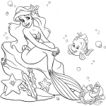 coloriage ariel la petite sirène a imprimer gratuitement