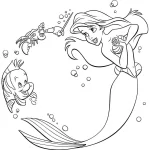 coloriage ariel la petite sirène a dessiner et imprimer