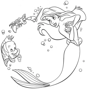 coloriage ariel la petite sirène a dessiner et imprimer