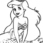 coloriage ariel la petite sirène pour enfant de 8 ans