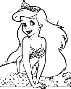 coloriage ariel la petite sirène pour enfant de 8 ans