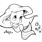 coloriage ariel la petite sirène a imprimer