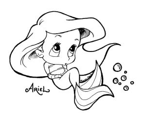 coloriage ariel la petite sirène a imprimer
