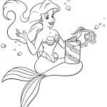 coloriage ariel la petite sirène à imprimer a4