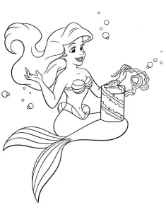 coloriage ariel la petite sirène à imprimer a4