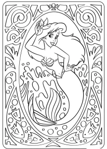 coloriage ariel la petite sirène a imprimer pour enfant de 4 ans