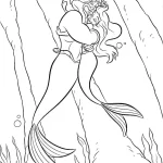 coloriage ariel la petite sirène à imprimer a4