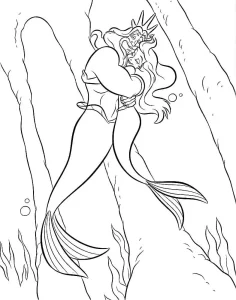 coloriage ariel la petite sirène à imprimer a4
