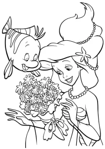 coloriage ariel la petite sirène à imprimer pour enfant de 2 ans