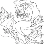 image pour coloriage ariel la petite sirène enfant