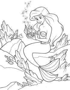 image pour coloriage ariel la petite sirène enfant