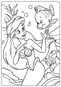 coloriage ariel la petite sirène pour enfant de 6 ans