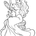 coloriage ariel la petite sirène et découpage à imprimer