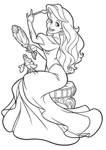 coloriage ariel la petite sirène et découpage à imprimer
