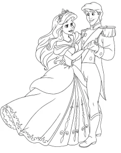 coloriage ariel la petite sirène à imprimer pour enfant de 12 ans
