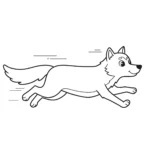 coloriage un loup qui court a imprimer gratuitement