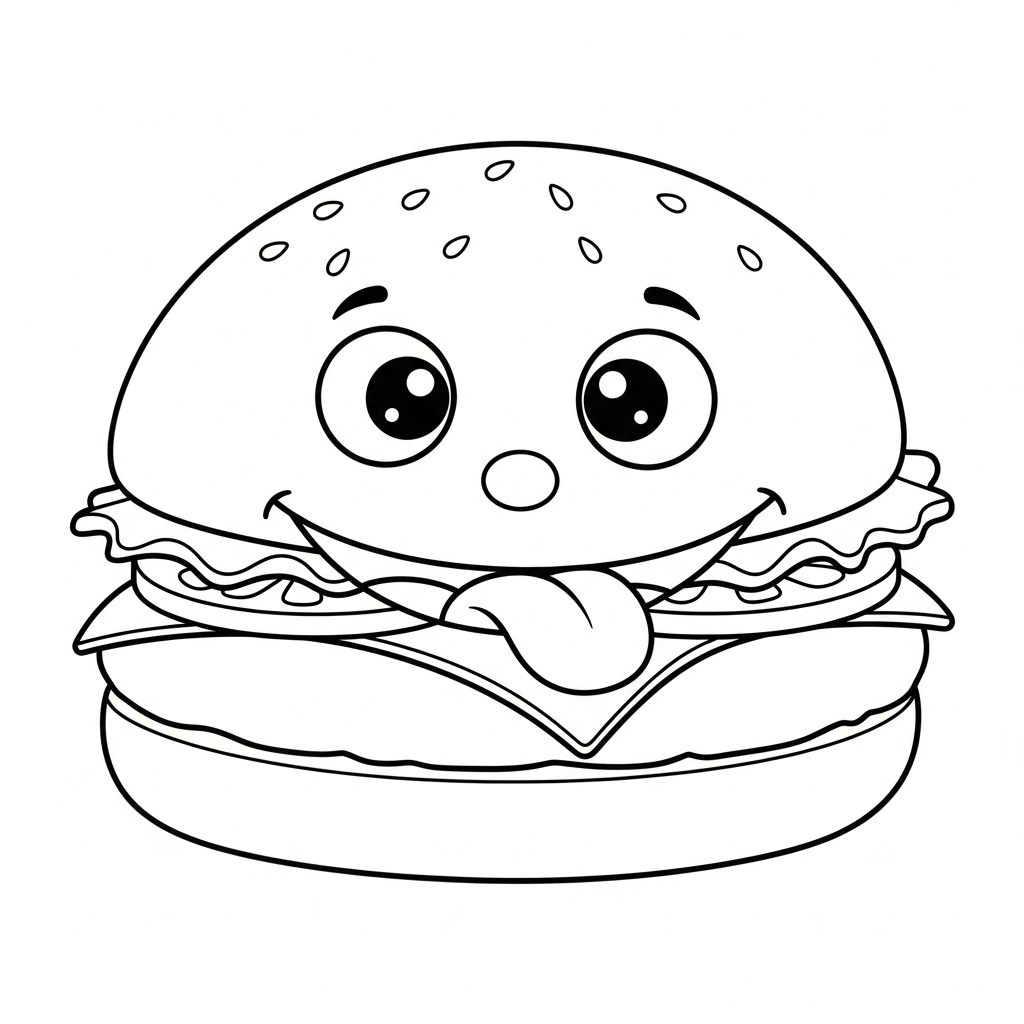 Tranh tô màu Hamburger