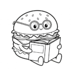 coloriage Hamburger update a imprimer pour enfant de 4 ans