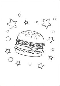 coloriage Hamburger update à imprimer kawaii