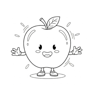 coloriage pomme update gratuit pour enfants