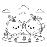coloriage pomme update à imprimer