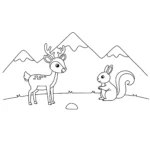 coloriage Animaux de montagne à imprimer pour enfant de 3 ans