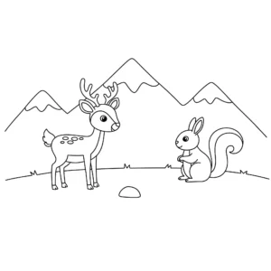 coloriage Animaux de montagne à imprimer pour enfant de 3 ans