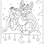 coloriage CatNap à imprimer pour enfant de 3 ans