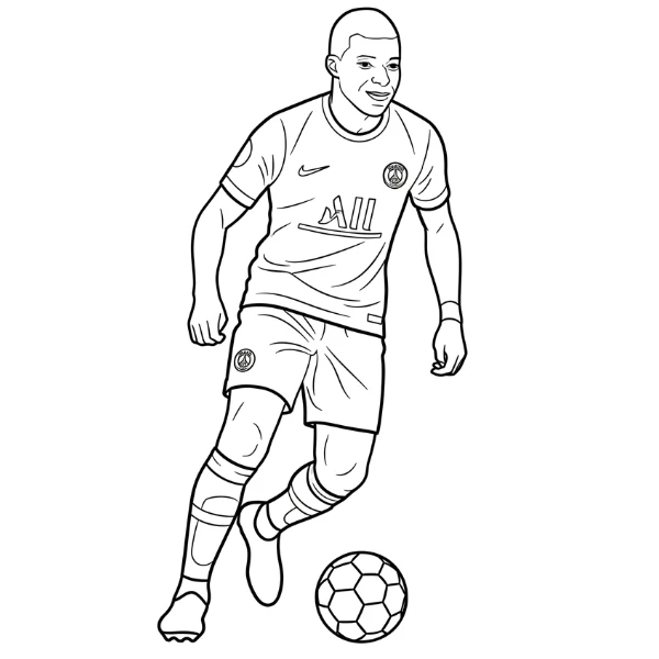 Tranh tô màu Mbappé