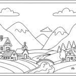 image pour coloriage Montagnes updated enfant