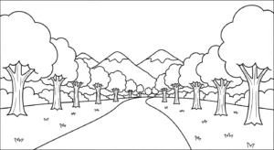 coloriage Montagnes updated à imprimer kawaii