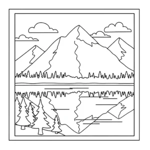 coloriage Montagnes updated pour primaire