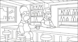 coloriage Simpson updated à imprimer pour enfant de 8 ans