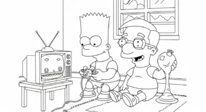 coloriage Simpson updated à imprimer pdf