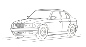 coloriage BMW update à imprimer pour enfant de 7 ans
