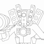 coloriage Skibidi Toilet update pour enfants a imprimer gratuit