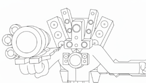 coloriage Skibidi Toilet update pour enfants a imprimer gratuit