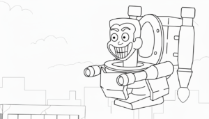 coloriage Skibidi Toilet update a imprimer gratuitement