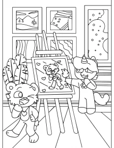 coloriage Bobby BearHug pour enfant de 5 ans