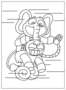coloriage Bubba Bubbaphant pour enfant de 4 ans