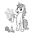 coloriage CraftyCorn Faisant de la Magie d’Artisanat educatif pour enfant