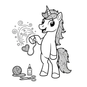 coloriage CraftyCorn Faisant de la Magie d’Artisanat educatif pour enfant
