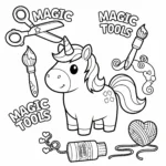 coloriage CraftyCorn et ses Outils Magiques pour enfants a imprimer gratuit