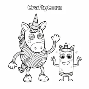 coloriage CraftyCorn et une Création Simple à imprimer pour enfant de 8 ans