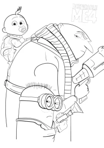coloriage Despicable Me 4 à imprimer pour enfant de 4 ans