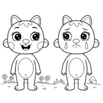 coloriage Gangle triste ou heureux à imprimer kawaii