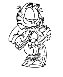 coloriage Garfield a colorier en ligne
