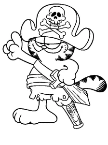 image de coloriage Garfield pour enfant