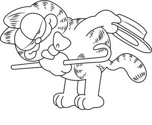 coloriage Garfield à imprimer pdf gratuit