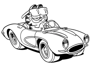 coloriage Garfield pour enfant de 5 ans